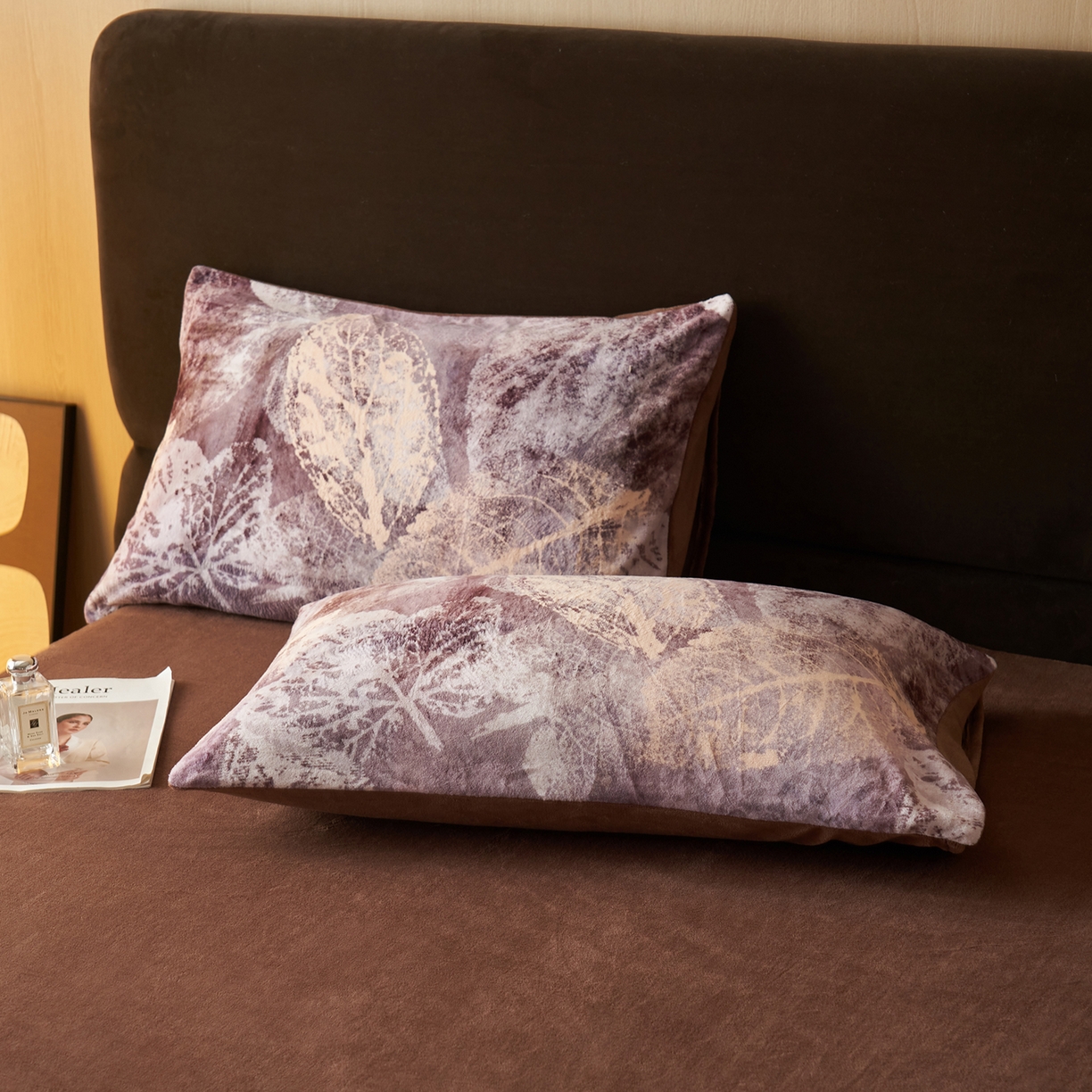 91家纺网 家纺一手货源 找家纺 吾秀家居 绒城  230克美拉德数码绒四件套 牛奶绒四件套 - 暖秋系列 深紫罗兰