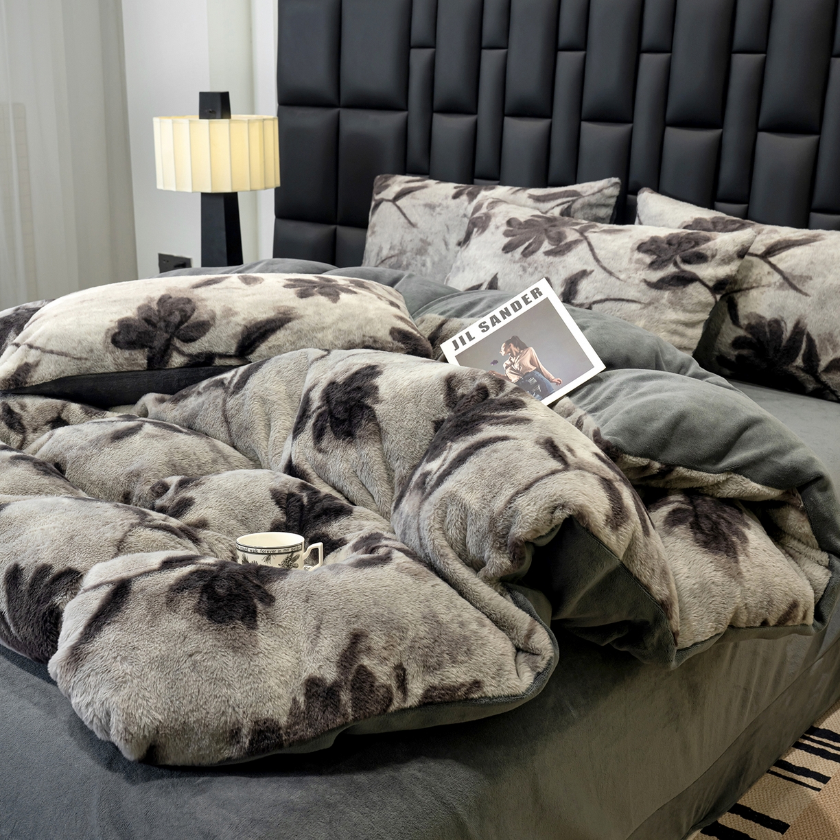 91家纺网 家纺一手货源 找家纺 豫见家纺 2025新款法式美拉德高克重兔毛床单款四件套兔毛简单款 奥黛丽