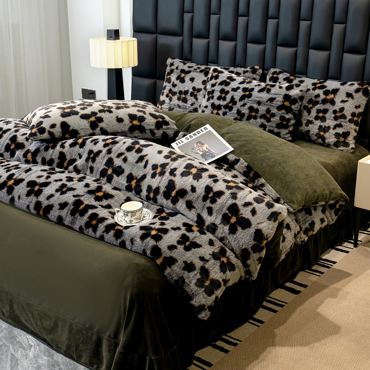 91家纺网 家纺一手货源 找家纺 豫见家纺 2025新款法式美拉德高克重兔毛床单款四件套兔毛简单款 蝶舞-灰