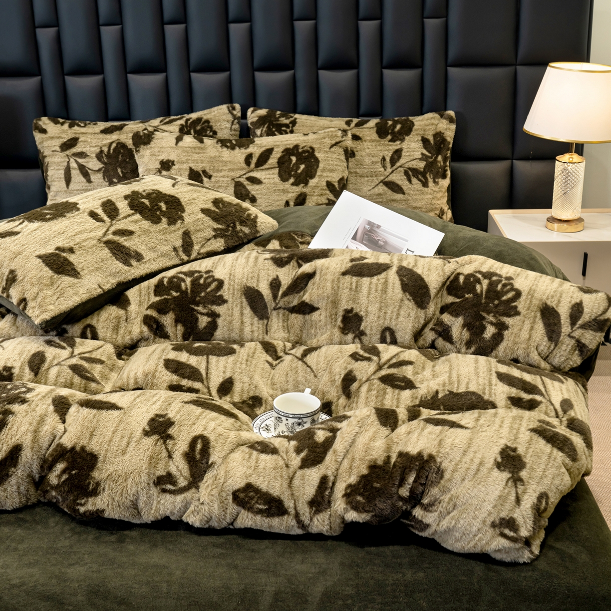 91家纺网 家纺一手货源 找家纺 豫见家纺 2025新款法式美拉德高克重兔毛床单款四件套兔毛简单款 繁花