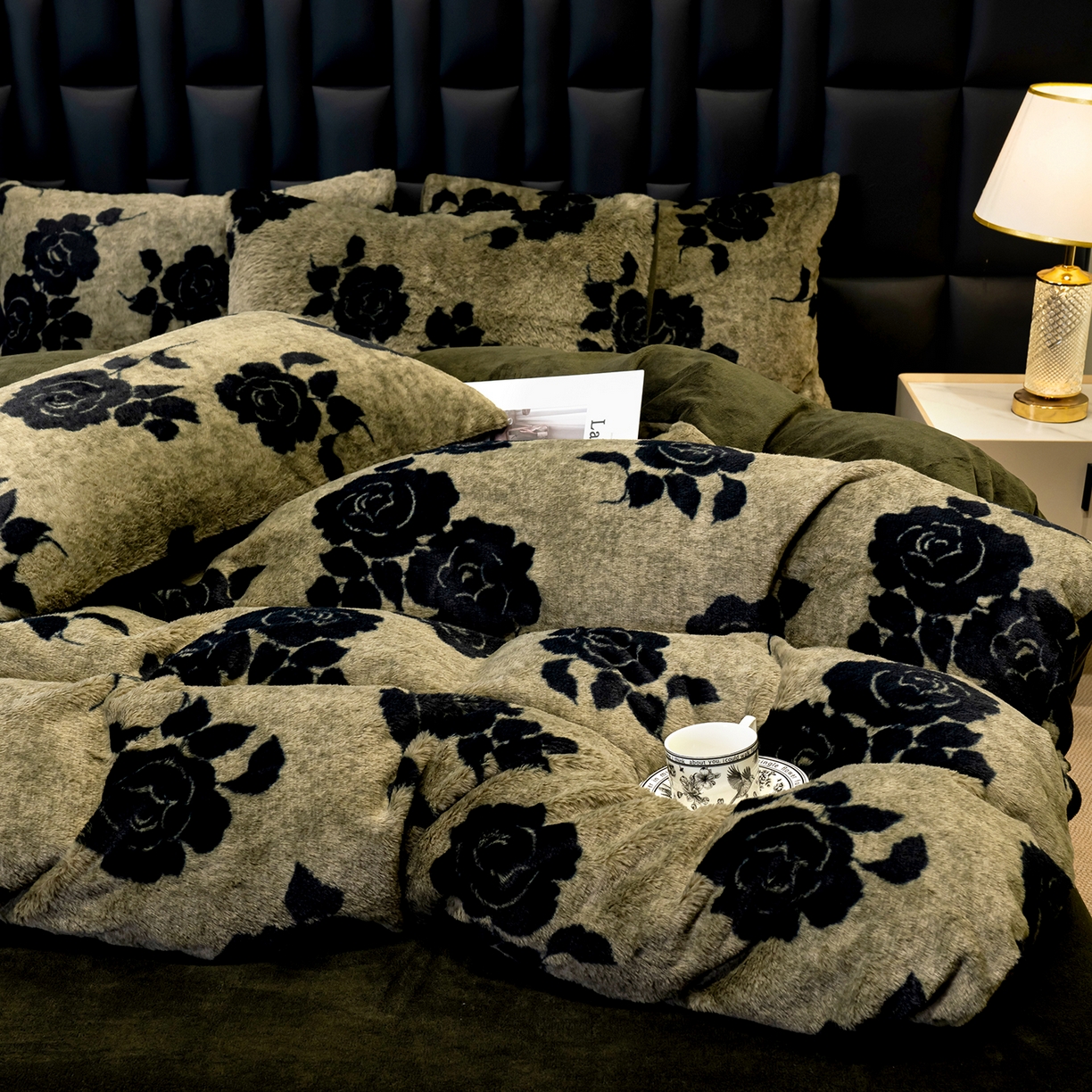 91家纺网 家纺一手货源 找家纺 豫见家纺 2025新款法式美拉德高克重兔毛床单款四件套兔毛简单款 玫瑰庄园