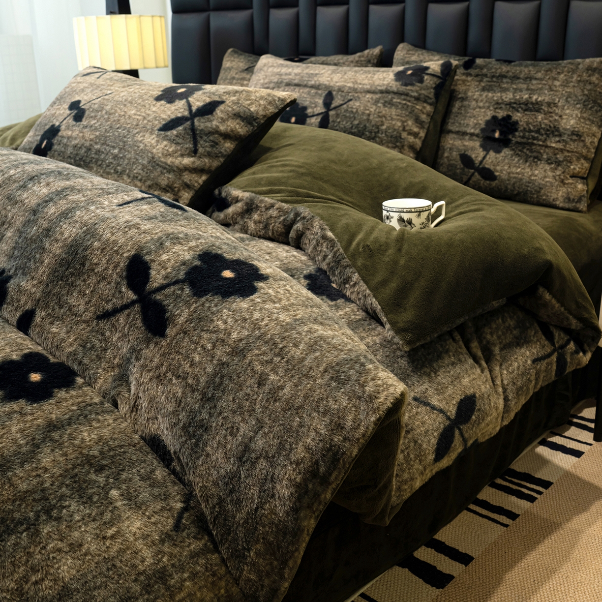 91家纺网 家纺一手货源 找家纺 豫见家纺 2025新款法式美拉德高克重兔毛床单款四件套兔毛简单款 盛放