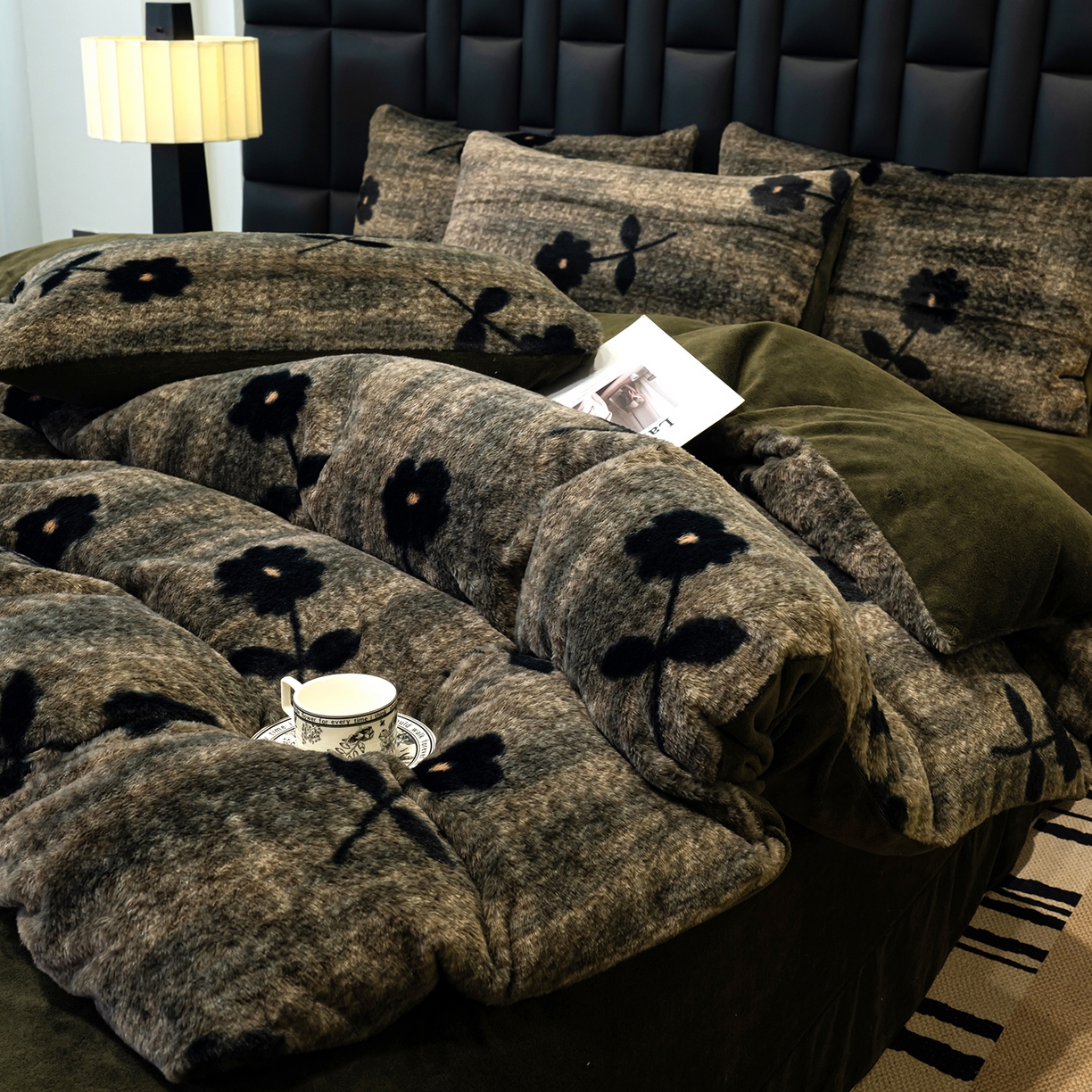 91家纺网 家纺一手货源 找家纺 豫见家纺 2025新款法式美拉德高克重兔毛床单款四件套兔毛简单款 盛放