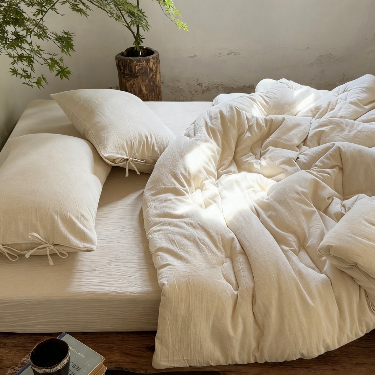 91家纺网 家纺一手货源 找家纺 （总）例外 2025新款A类色织亚麻提花水洗棉被子被芯（会员-10元）