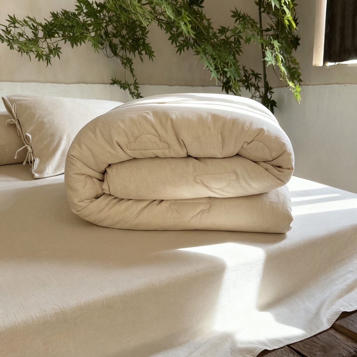 91家纺网 家纺一手货源 找家纺 （总）例外 2025新款A类色织亚麻提花水洗棉被子被芯（会员-10元）