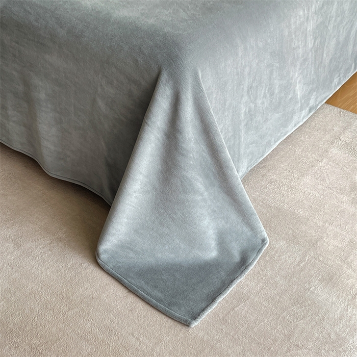 91家纺网 家纺一手货源 找家纺 梦舒羽 2025新款A类230克全消光刺绣贴布牛奶绒四件套学生宿舍床单款床上用品套件 吐司萌宠-至尊灰