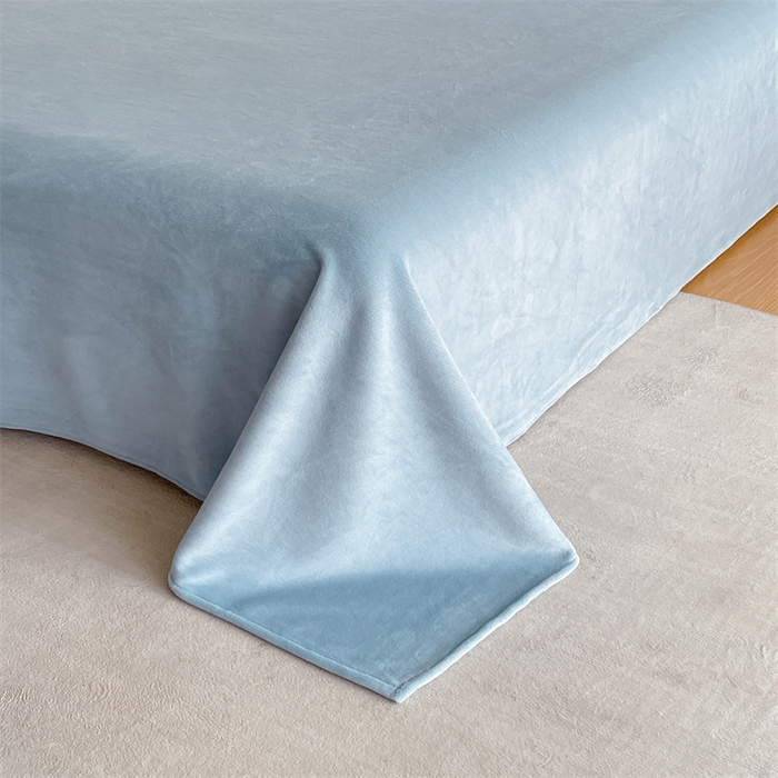 91家纺网 家纺一手货源 找家纺 梦舒羽 2025新款A类230克全消光刺绣贴布牛奶绒四件套学生宿舍床单款床上用品套件 吐司萌宠-高贵蓝