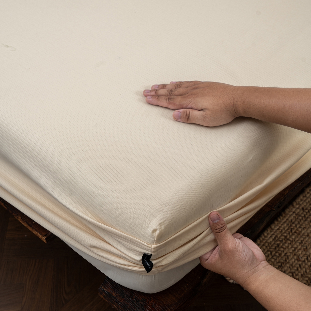 91家纺网 家纺一手货源 找家纺 （总）春皖家纺 2025新款全棉水洗提花磨毛单床笠-风格一