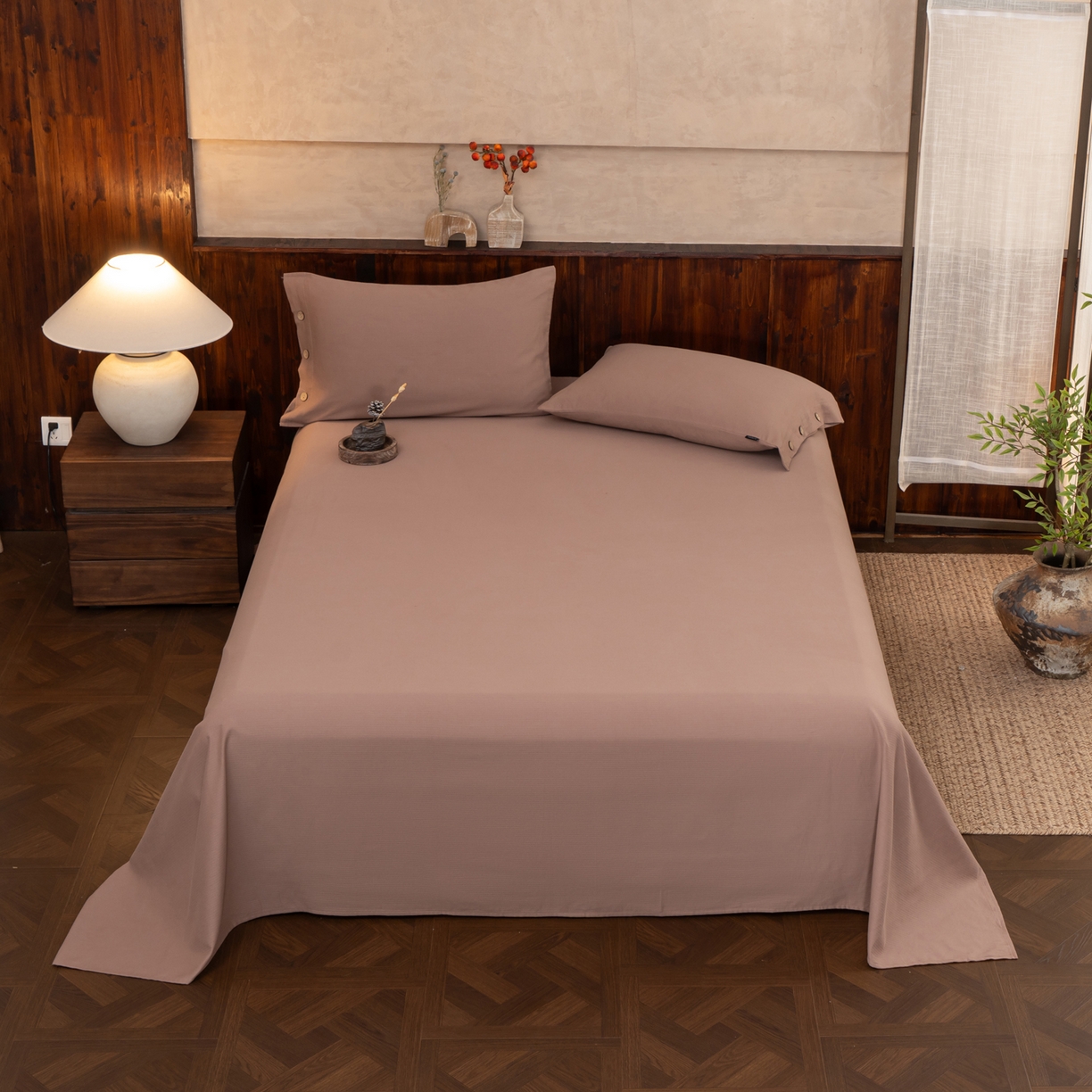 91家纺网 家纺一手货源 找家纺 （总）春皖家纺 2025新款全棉水洗提花磨毛单床单-风格一