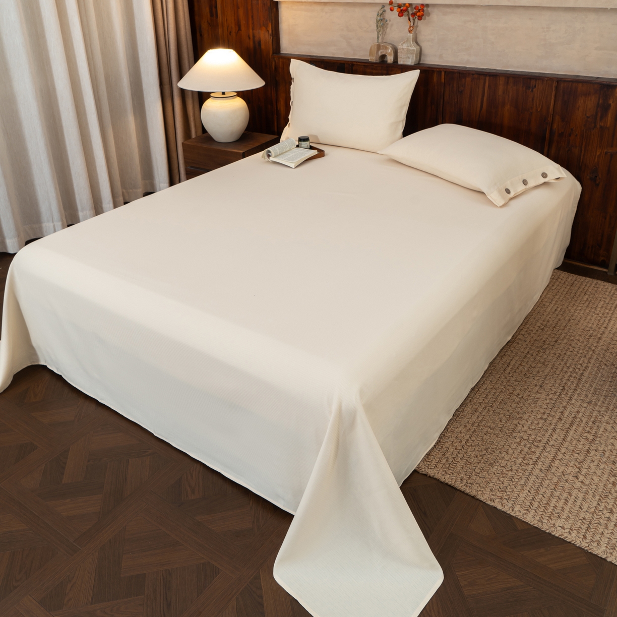 91家纺网 家纺一手货源 找家纺 （总）春皖家纺 2025新款全棉水洗提花磨毛单床单-风格一