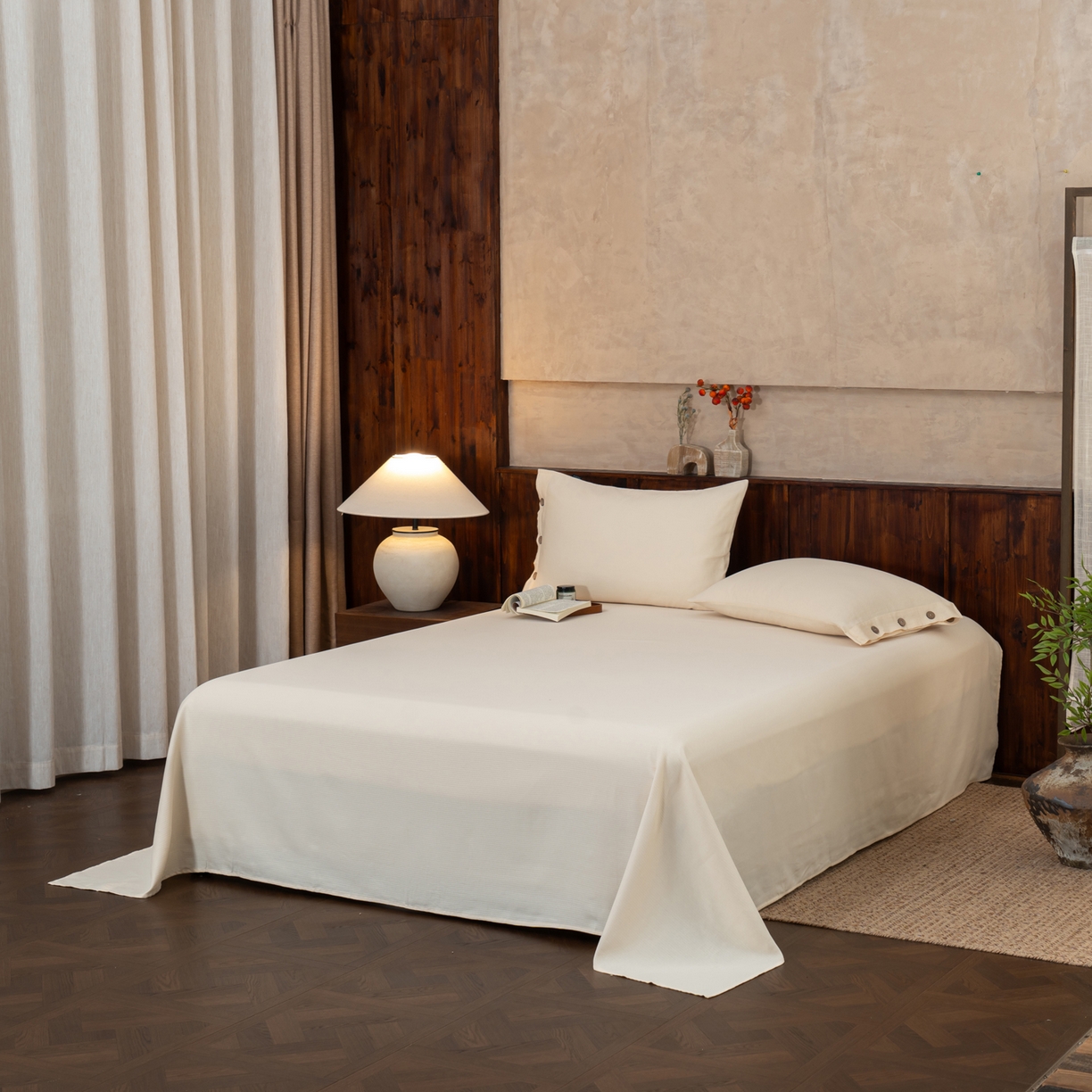 91家纺网 家纺一手货源 找家纺 （总）春皖家纺 2025新款全棉水洗提花磨毛单床单-风格一