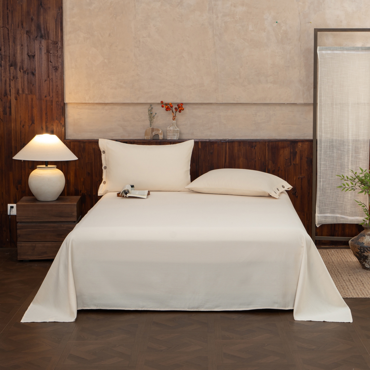 （总）春皖家纺 2025新款全棉水洗提花磨毛单床单-风格一