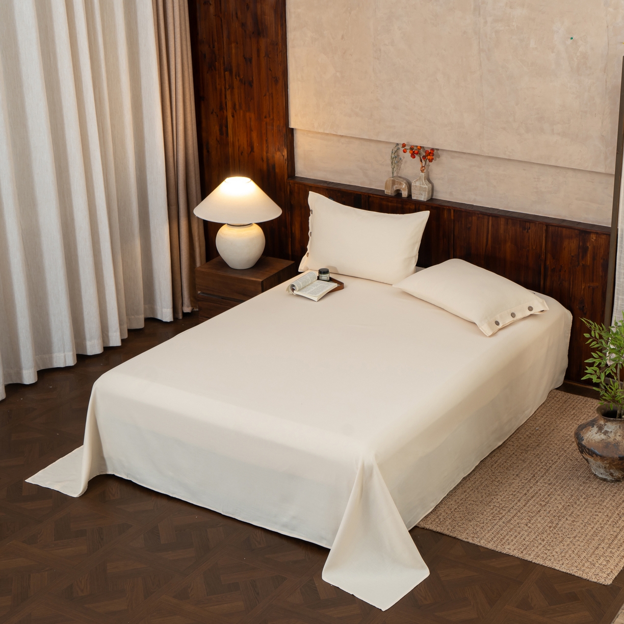 91家纺网 家纺一手货源 找家纺 （总）春皖家纺 2025新款全棉水洗提花磨毛单床单-风格一