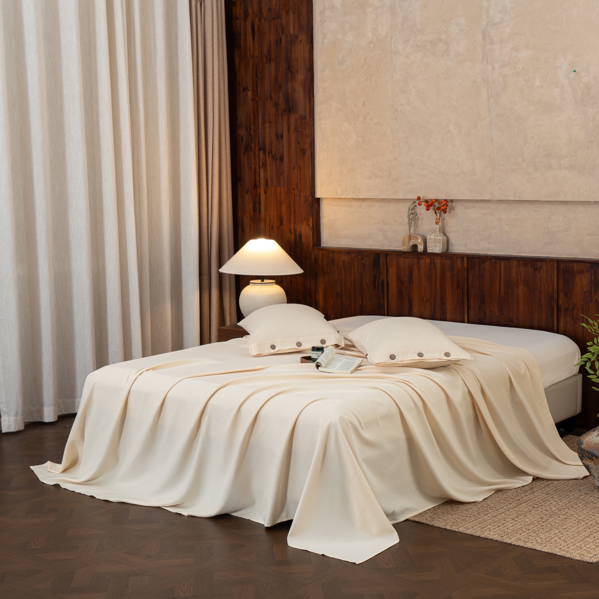 91家纺网 家纺一手货源 找家纺 （总）春皖家纺 2025新款全棉水洗提花磨毛单床单-风格一