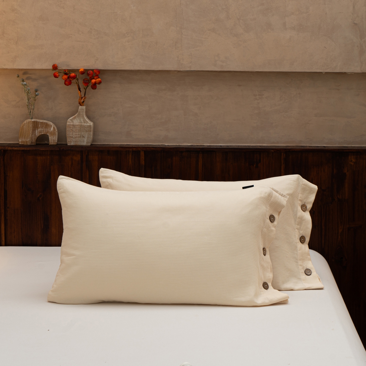 （总）春皖家纺 2025新款全棉水洗提花磨毛单枕套-风格一