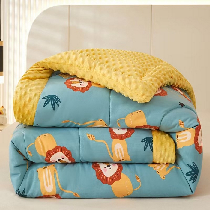 91家纺网 家纺一手货源 找家纺 蔻之羽 2025新款水洗棉豆豆被夏被春秋被豆豆绒冬被直播爆款被子被芯 狮子王国,狮子王国