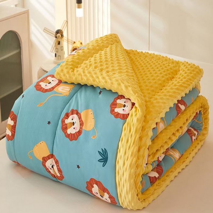 91家纺网 家纺一手货源 找家纺 蔻之羽 2025新款水洗棉豆豆被夏被春秋被豆豆绒冬被直播爆款被子被芯 狮子王国