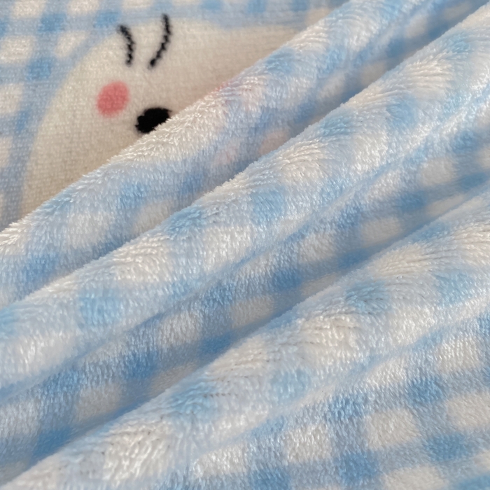 91家纺网 家纺一手货源 找家纺 豫见家纺 2025新款高克重牛奶绒夹棉床盖四件套 甜心凯蒂-蓝