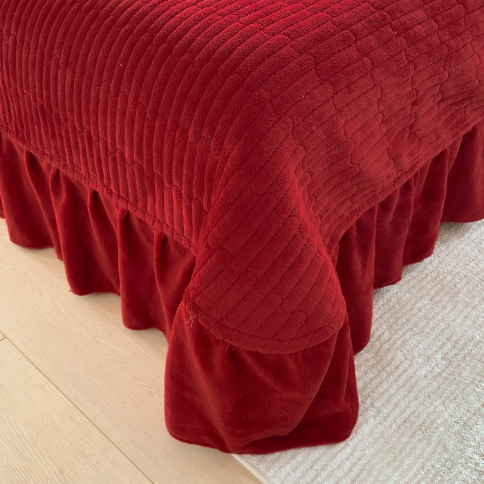 91家纺网 家纺一手货源 找家纺 豫见家纺 2025新款高克重牛奶绒夹棉床盖四件套 小玫瑰