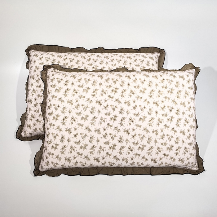 91家纺网 家纺一手货源 找家纺 （总）呦呦南宋 2025新款韩版35x55cm针织绒枕套双面两用绣线花边中层超声波夹棉单只装单品隐藏拉链款枕头套