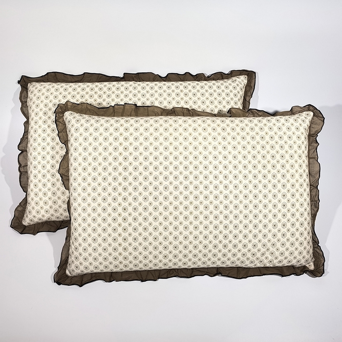 91家纺网 家纺一手货源 找家纺 （总）呦呦南宋 2025新款韩版35x55cm针织绒枕套双面两用绣线花边中层超声波夹棉单只装单品隐藏拉链款枕头套