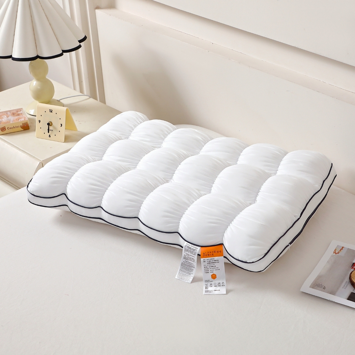 91家纺网 家纺一手货源 找家纺 芯奇想 2025新款pineapple派拉波羽丝绒枕单人枕头枕芯 派拉波-白色