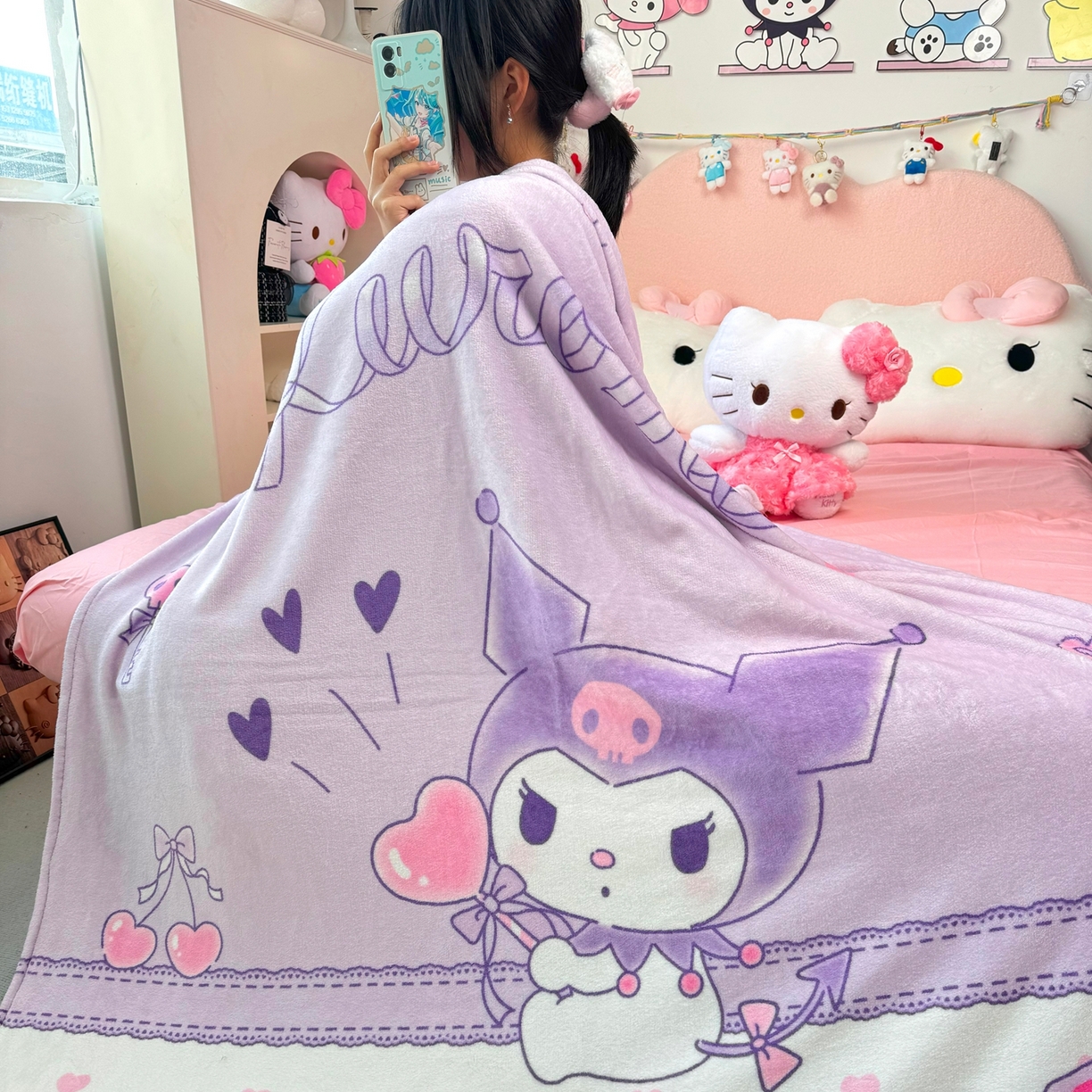 91家纺网 家纺一手货源 找家纺 （总）博雅 2025新款三丽鸥牛奶绒盖毯毯子