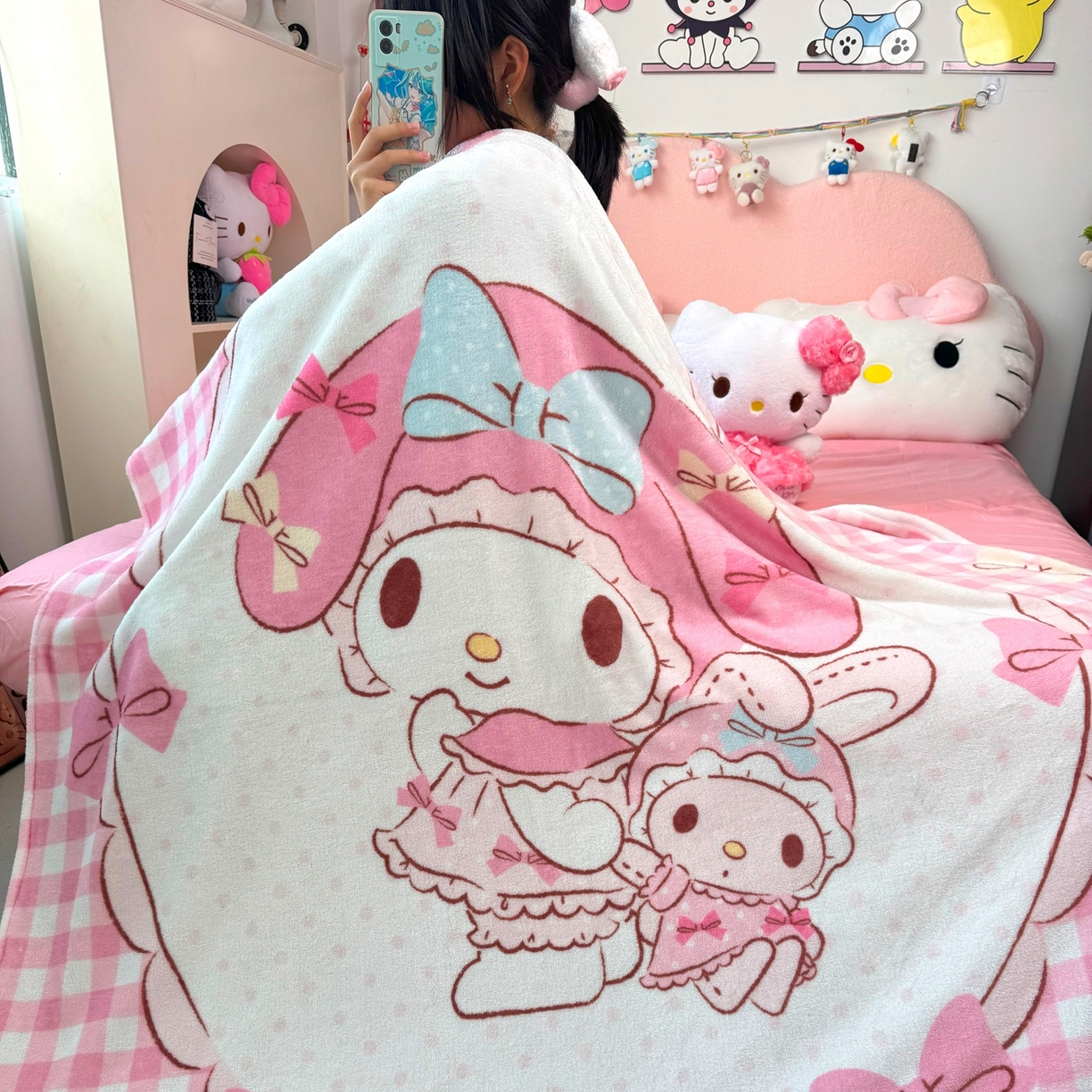 91家纺网 家纺一手货源 找家纺 （总）博雅 2025新款三丽鸥牛奶绒盖毯毯子