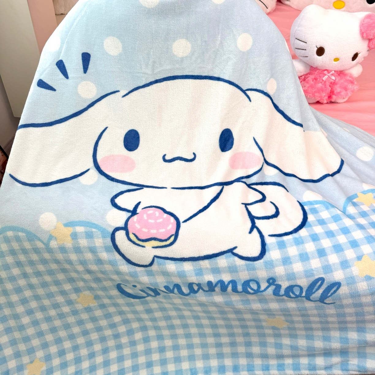 91家纺网 家纺一手货源 找家纺 博雅 2025新款三丽鸥牛奶绒盖毯毯子 萌萌玉桂狗