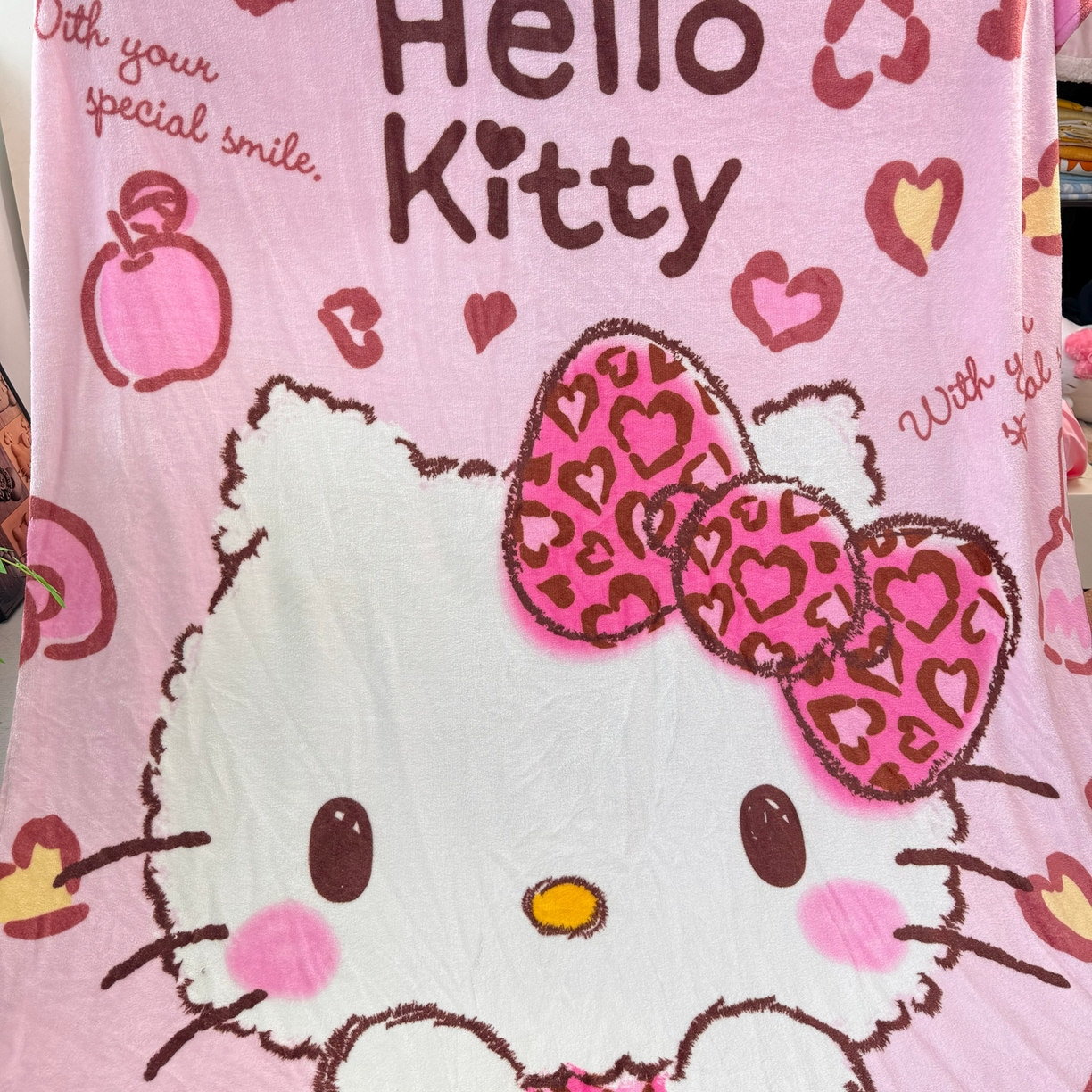 91家纺网 家纺一手货源 找家纺 博雅 2025新款三丽鸥牛奶绒盖毯毯子 甜酷KT