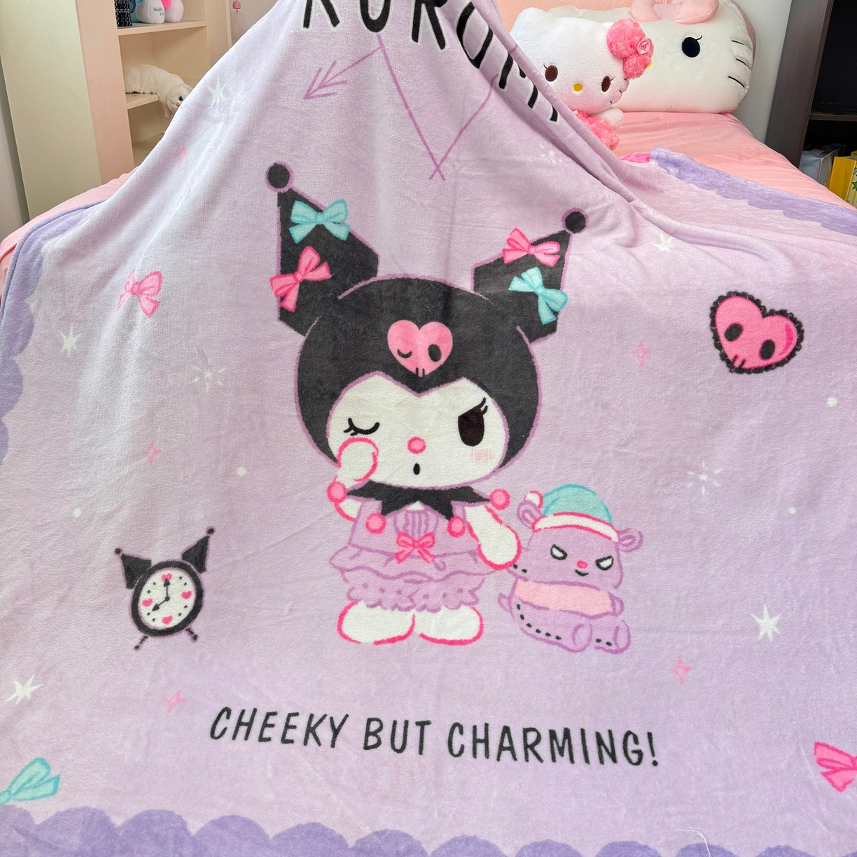 91家纺网 家纺一手货源 找家纺 博雅 2025新款三丽鸥牛奶绒盖毯毯子 小恶魔库洛米