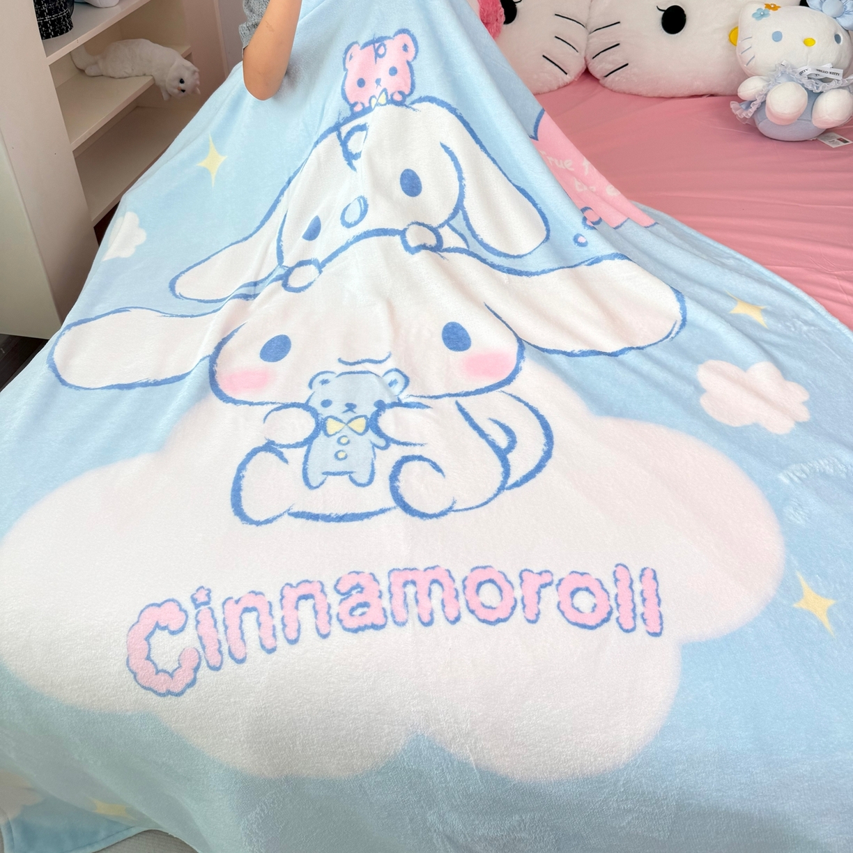 91家纺网 家纺一手货源 找家纺 博雅 2025新款三丽鸥牛奶绒盖毯毯子 云朵玉桂狗