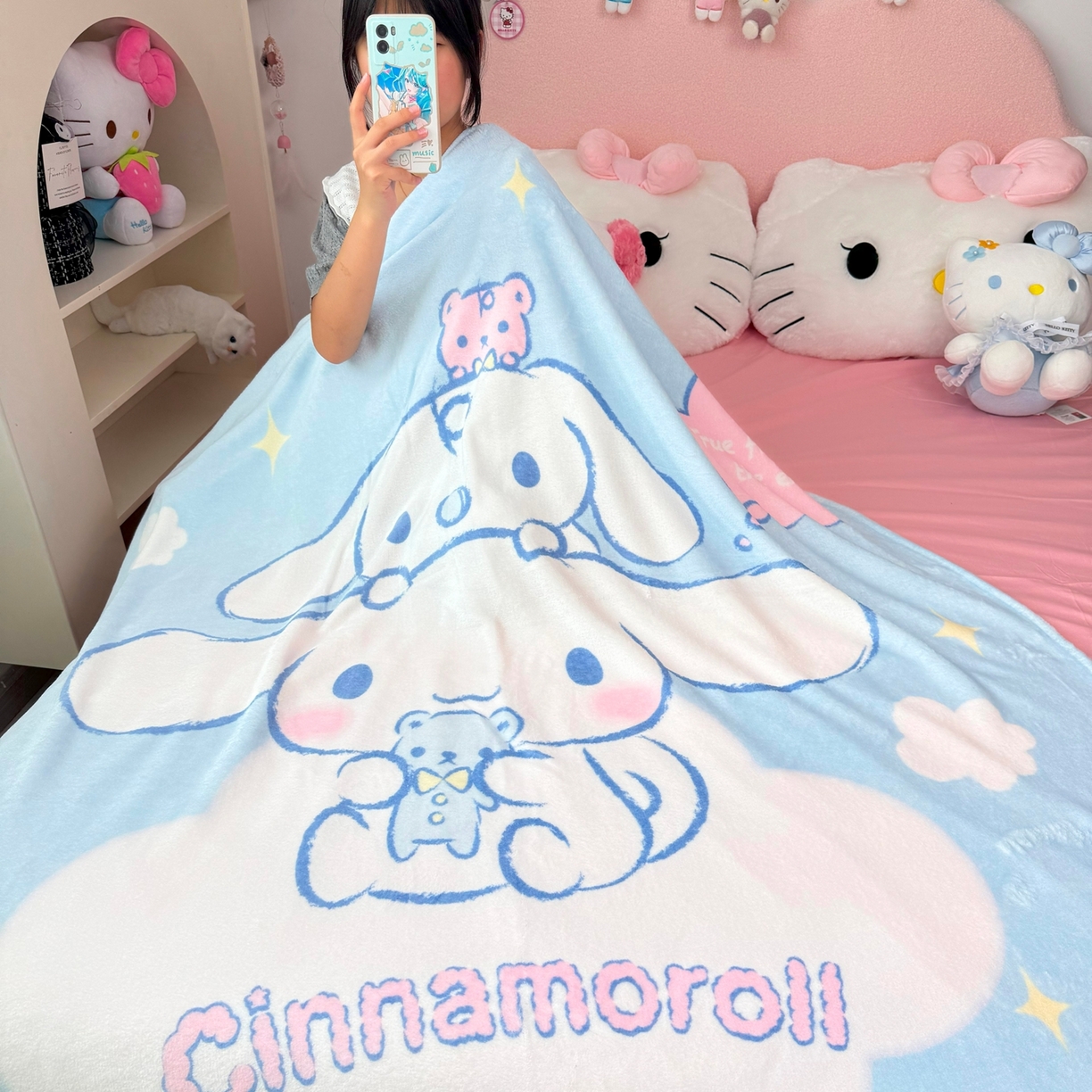 91家纺网 家纺一手货源 找家纺 博雅 2025新款三丽鸥牛奶绒盖毯毯子 云朵玉桂狗