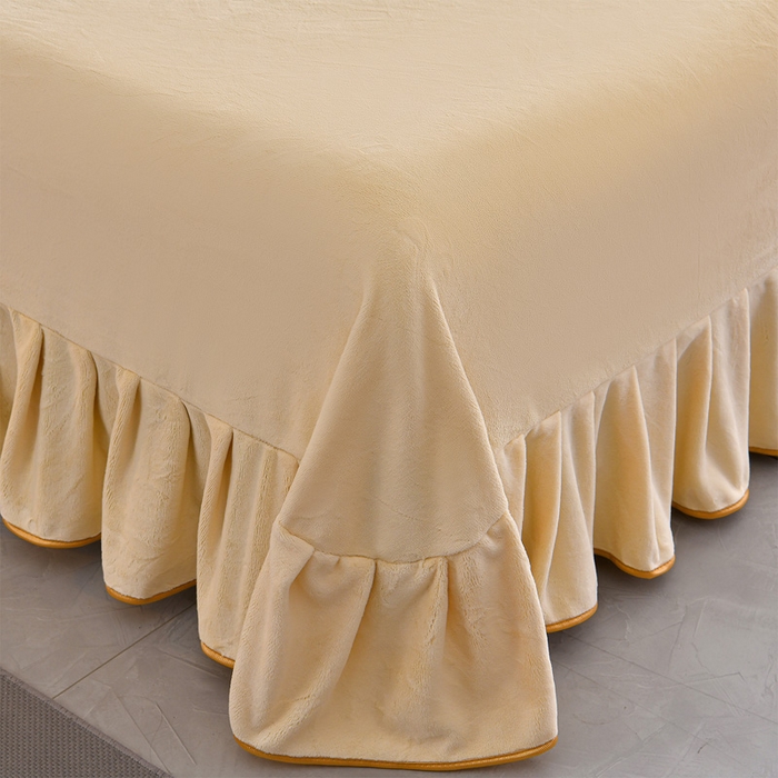 91家纺网 家纺一手货源 找家纺 诺梵家纺 2025新款8斤加厚保暖金貂绒牛奶绒印花四件套豆蔻年华黄