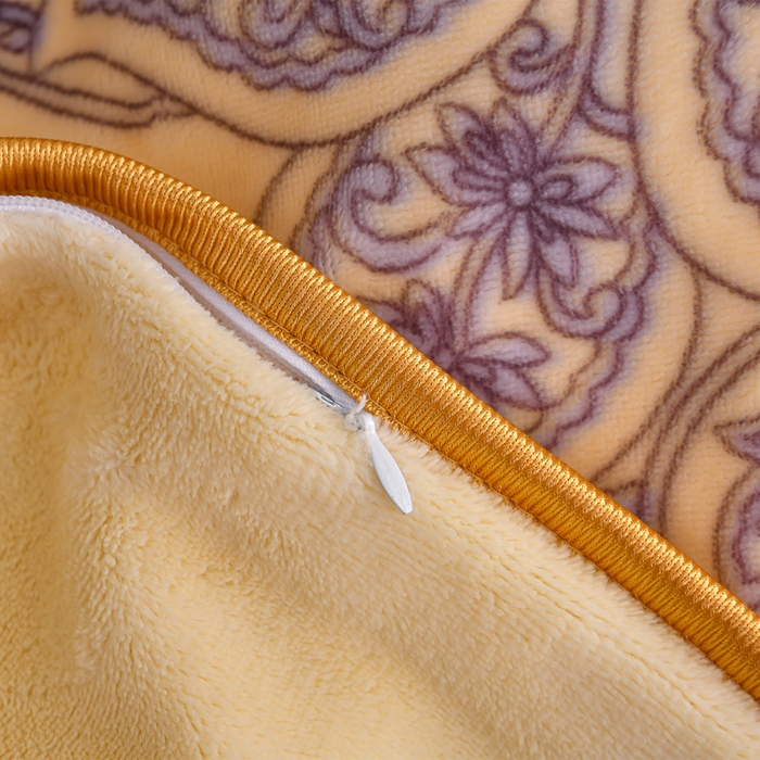 91家纺网 家纺一手货源 找家纺 诺梵家纺 2025新款8斤加厚保暖金貂绒牛奶绒印花四件套豆蔻年华黄