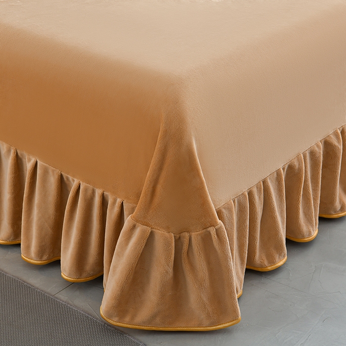 91家纺网 家纺一手货源 找家纺 诺梵家纺 2025新款8斤加厚保暖金貂绒牛奶绒印花四件套花枝如梦咖