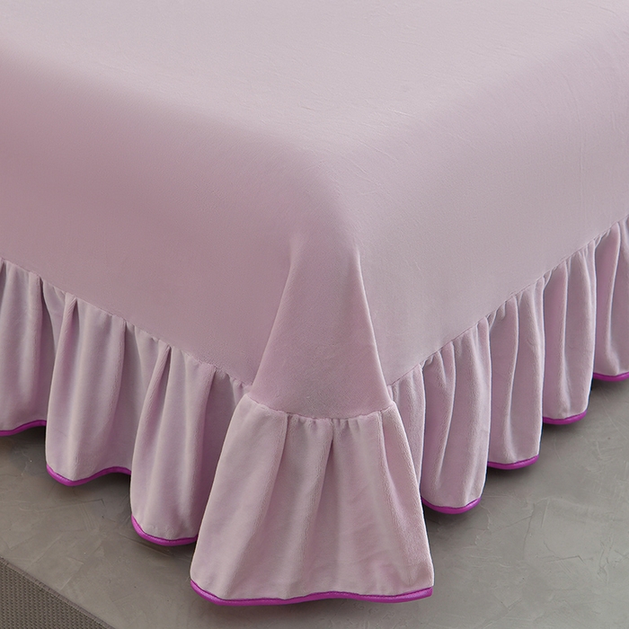 91家纺网 家纺一手货源 找家纺 诺梵家纺 2025新款8斤加厚保暖金貂绒牛奶绒印花四件套燕归来-紫