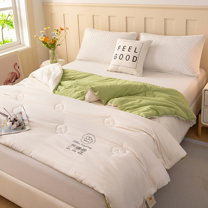 91家纺网 家纺一手货源 找家纺 奕宸居 2025新款新疆棉花保暖被被子被芯-本白 本白-绿