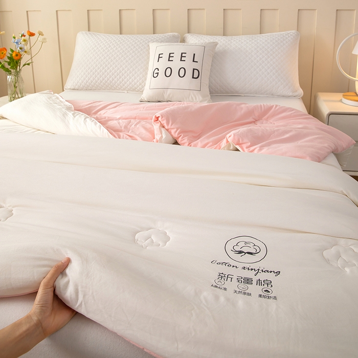 91家纺网 家纺一手货源 找家纺 奕宸居 2025新款新疆棉花保暖被被子被芯-本白 本白-粉