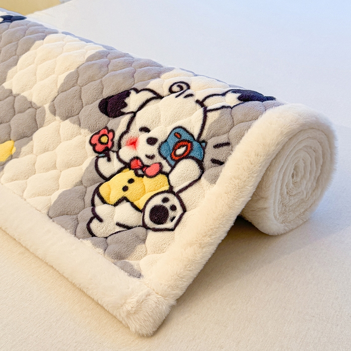 91家纺网 家纺一手货源 找家纺 （总）喜居 2025新款高克重印花牛奶绒夹棉床褥床垫子褥子床护垫