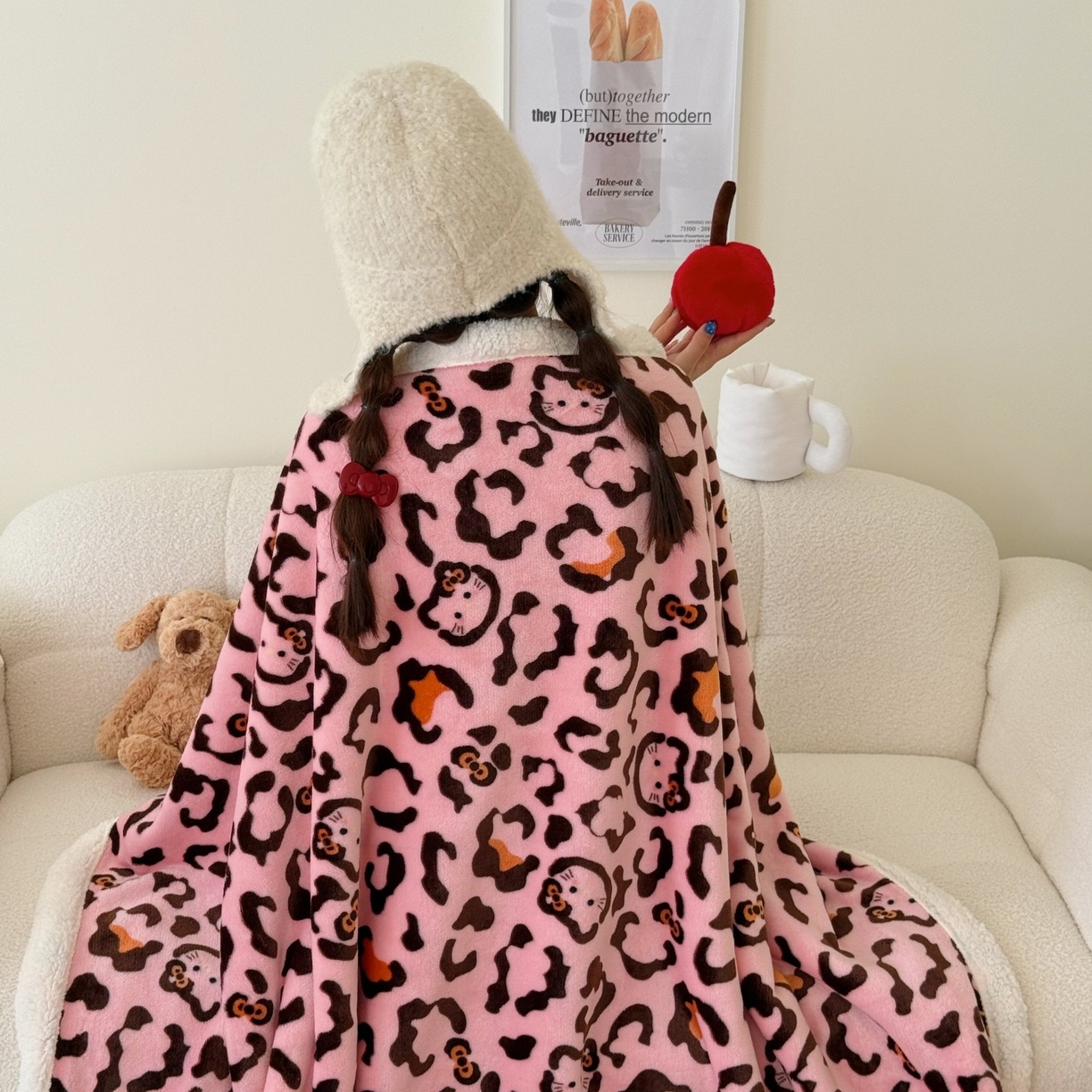 91家纺网 家纺一手货源 找家纺 （总）顾里家纺 2025新款Chic韩系少女牛奶羊羔绒毯-豹纹系