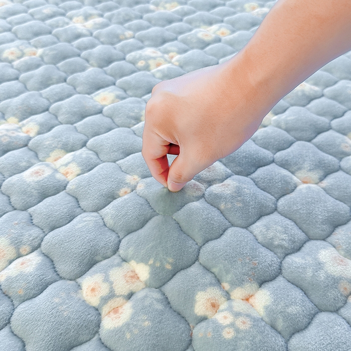 91家纺网 家纺一手货源 找家纺 喜居 2025新款高克重印花牛奶绒夹棉床褥床垫子褥子床护垫 暗香