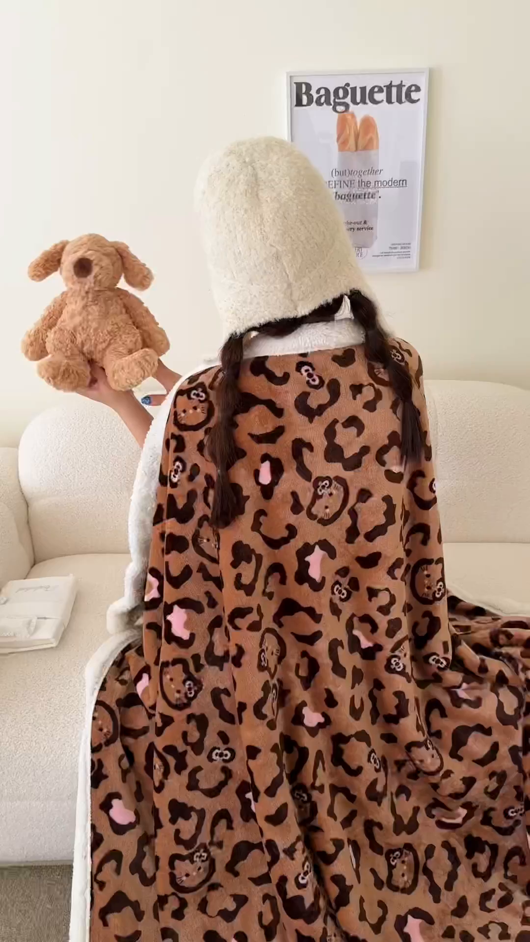 91家纺网 家纺一手货源 找家纺 顾里家纺 2025新款Chic韩系少女牛奶羊羔绒毯-豹纹系 咖豹纹