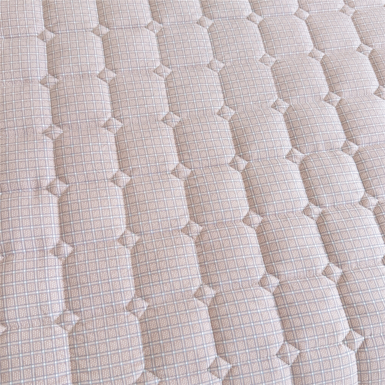 91家纺网 家纺一手货源 找家纺 十个点家纺 2025新款加厚磨毛木棉床裙三件套-格小格系列 格小格-玉