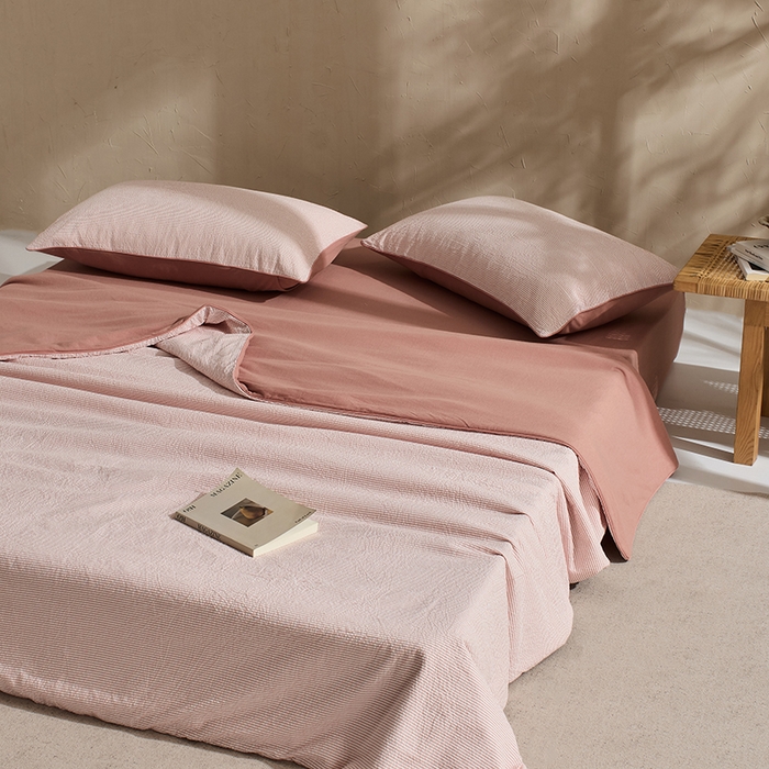 91家纺网 家纺一手货源 找家纺 （总）LADYCOCO可可家居 2025新款针织+梭织夹棉四件套-滚绳款