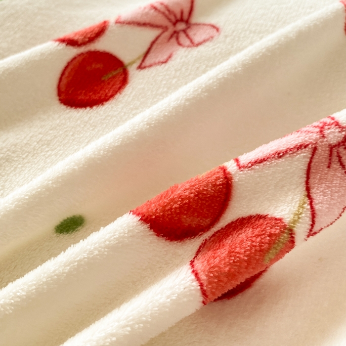 91家纺网 家纺一手货源 找家纺 富之航家纺 2025秋冬新款牛奶绒印花床盖四件套 甜蜜樱桃