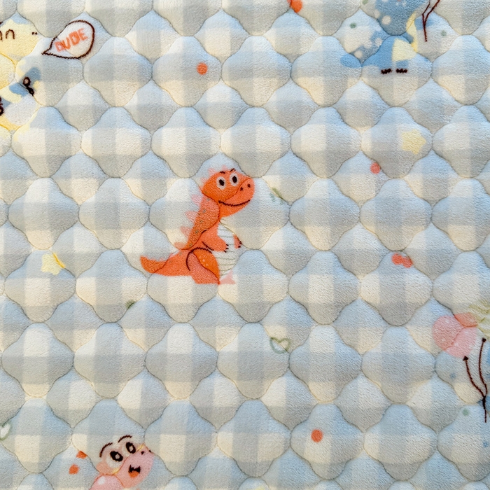 91家纺网 家纺一手货源 找家纺 喜居 2025新款高克重印花牛奶绒夹棉床褥床垫子褥子床护垫 恐龙乐园