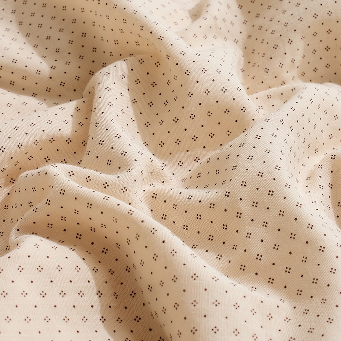 91家纺网 家纺一手货源 找家纺 LADYCOCO可可家居 2025新款针织+梭织夹棉四件套-滚绳款 双层纱 印花米色