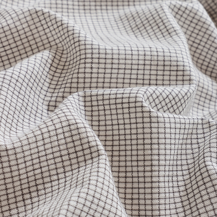 91家纺网 家纺一手货源 找家纺 LADYCOCO可可家居 2025新款针织+梭织夹棉四件套-滚绳款 星羽皱 格子灰色