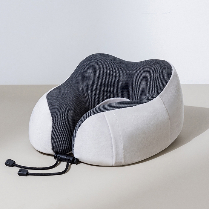 小米枕芯 2025新款磁疗布记忆棉u型枕飞机护颈旅行便携脖子靠枕坐车睡觉神器六色枕 浅灰